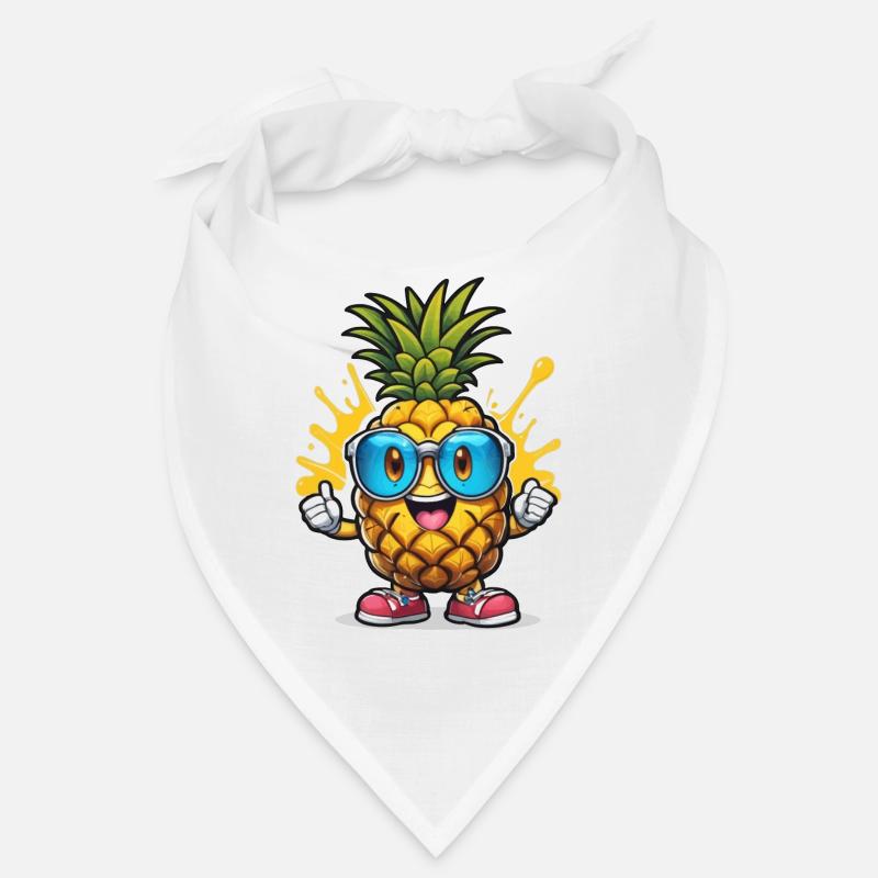 Funny pineapple with glasses Bandana