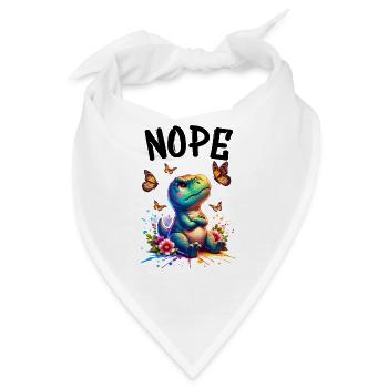Dinosaurier Spruch Nope für Jungen und Mädchen - Bandana - Weiß - Vorne