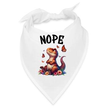 Dinosaurier Spruch Nope für Jungen und Mädchen - Bandana - Weiß - Vorne