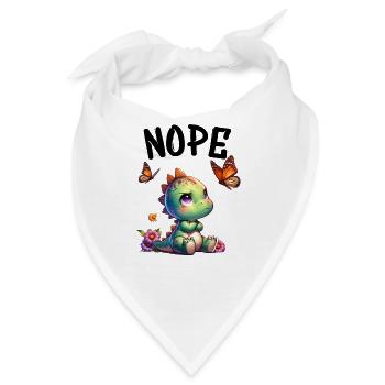 Dinosaurier Spruch Nope für Jungen und Mädchen - Bandana - Weiß - Vorne