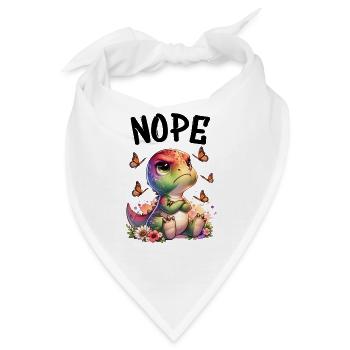 Dinosaurier Spruch Nope für Jungen und Mädchen - Bandana - Weiß - Vorne