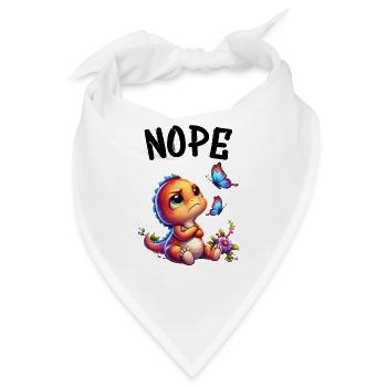 Dinosaurier Spruch Nope für Jungen und Mädchen - Bandana - Weiß - Vorne