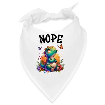 Dinosaurier Spruch Nope für Jungen und Mädchen - Bandana - Weiß - Vorne