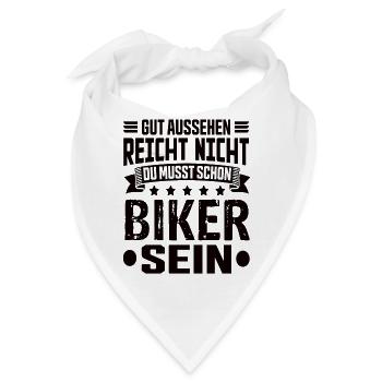 Biker Motorrad Motorradfahrer Zweirad Biker Spruch - Bandana - Weiß - Vorne
