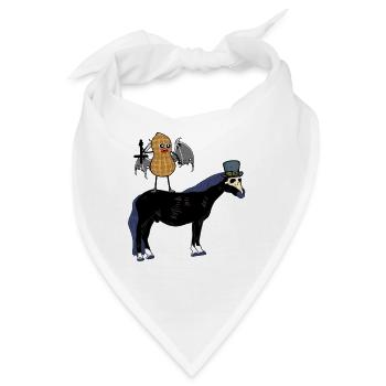 Erdnuss Vampier Mittelalter Kreuz Pferd Halloween - Bandana - Weiß - Vorne