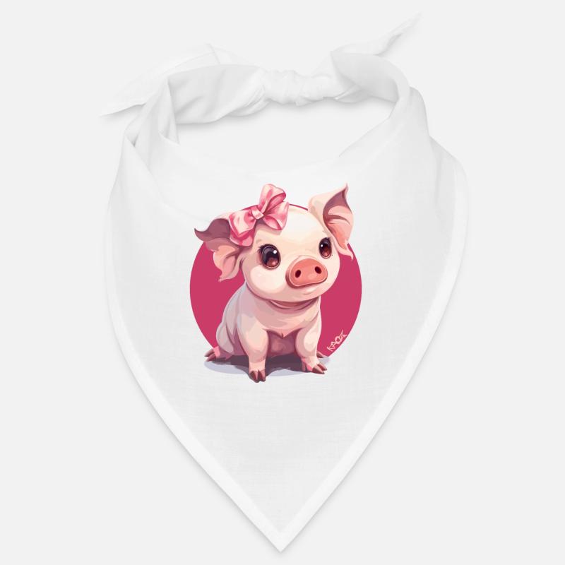 Petit cochon mignon avec nœud Bandana