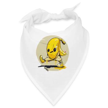 Lustige Spaziergang-Straßenkunst-Banane - Bandana - Weiß - Vorne