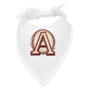 A auf einem Baseball - Bandana - Weiß - Vorne