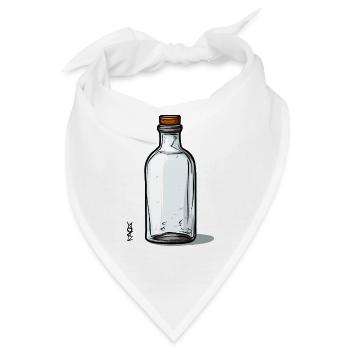 Leeres Glas-Flaschen-Motiv, Flasche ist leer - Bandana - Weiß - Vorne