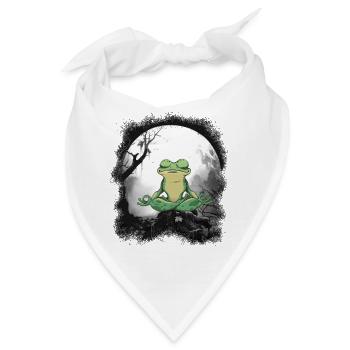Frosch Frösche Meditation meditieren Waldbewohner - Bandana - Weiß - Vorne