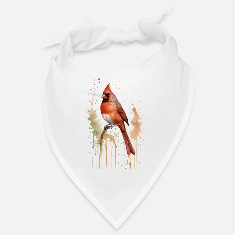 Nördlicher Kardinal Aquarell - Lebendiger Vogel Bandana