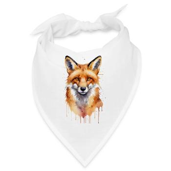 Verspieltes Fuchs Aquarell - Bandana - Weiß - Vorne