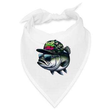gestreifte Bass-Vibes - Bandana - Weiß - Vorne