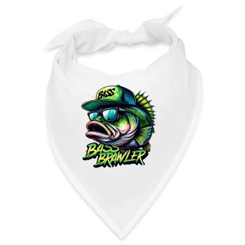 gestreifter Bass-Brawler - Bandana - Weiß - Vorne
