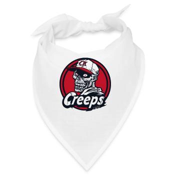 Witziges Baseball-Logo: Totenkopf und Widerlinge - Bandana - Weiß - Vorne