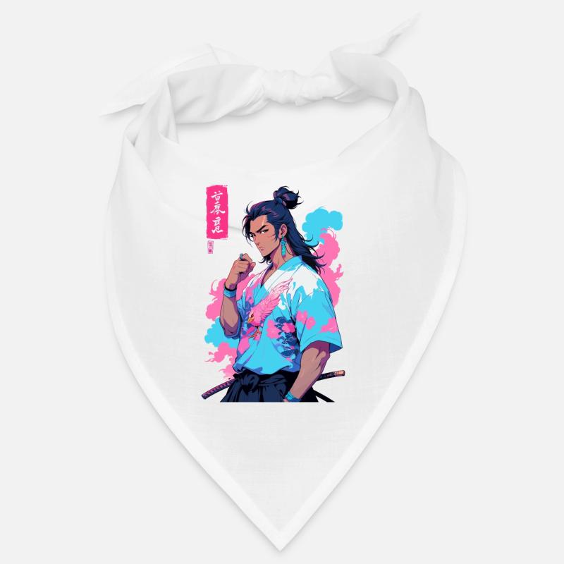 Aesthetic Vaporwave Stil Japanisches Samurai Bandana