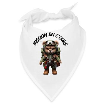 Bär auf Mission - Bandana - Weiß - Vorne