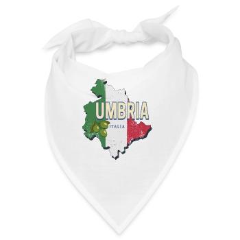 Umbrien Italien Region Landkarte Vintage Souvenir - Bandana - Weiß - Vorne