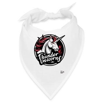 Lustige Sport-Logo-Parodie: Team Donner-Einhörner - Bandana - Weiß - Vorne