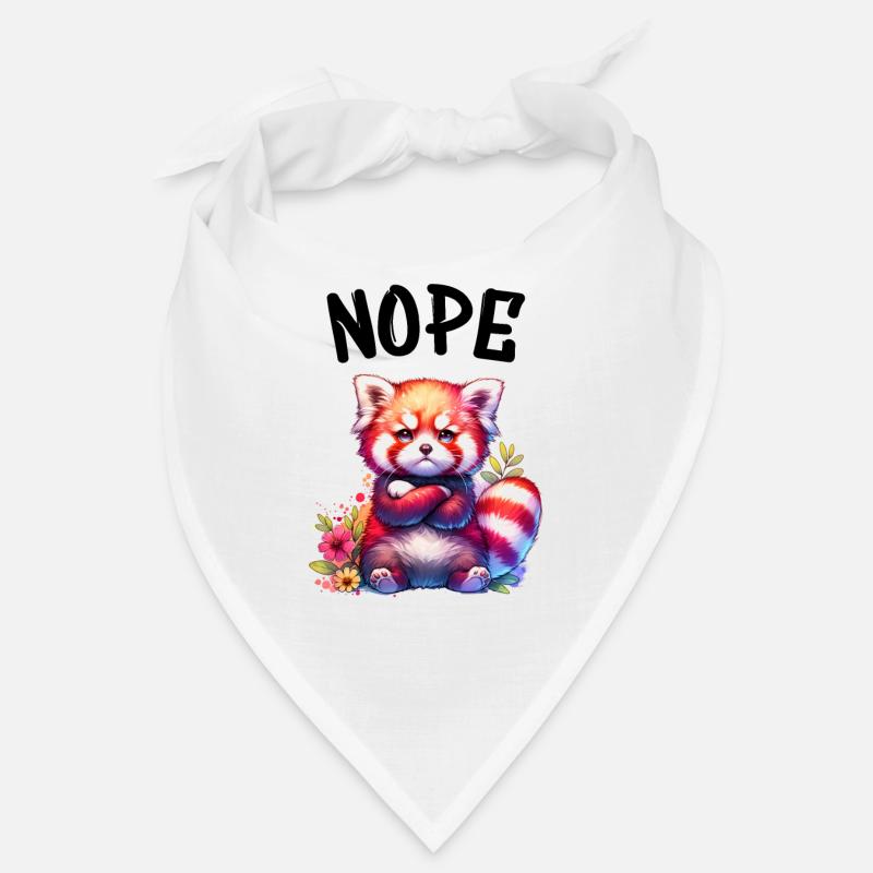 Roter Panda Lustiger Spruch Nope Feuerfuchs - Bandana - Weiß