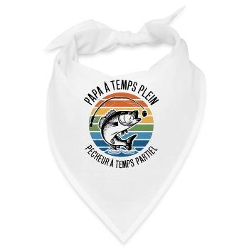Vatertag Teilzeit Fischer Papa Geschenk - Bandana - Weiß - Vorne