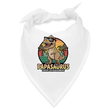 Papasaurus Expert Roar Geschenk - Bandana - Weiß - Vorne
