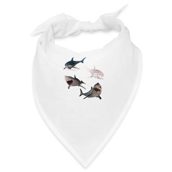 Tiefseelebewesen - Nautische Meereshaie - Bandana - Weiß - Vorne