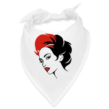 Frauenportrait abstrakt - Bandana - Weiß - Vorne