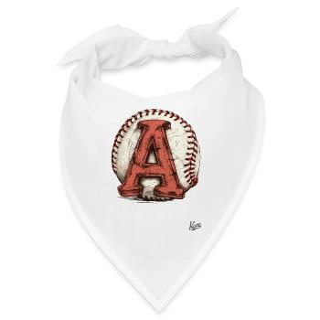 Gebrauchter Vintage-Baseball mit dem Buchstaben A - Bandana - Weiß - Vorne