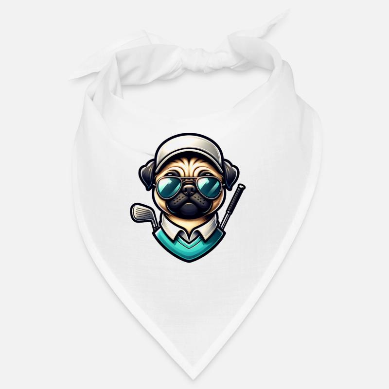 Funny Pug Golfer Golfing with Cool Poses Bandana