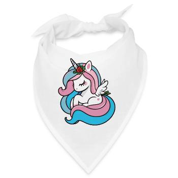 Pastell-Einhorn  - Bandana - Weiß - Vorne