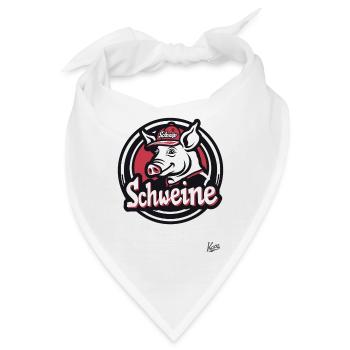Sau-coole Kappe: Schwein im Team Schweine - Bandana - Weiß - Vorne
