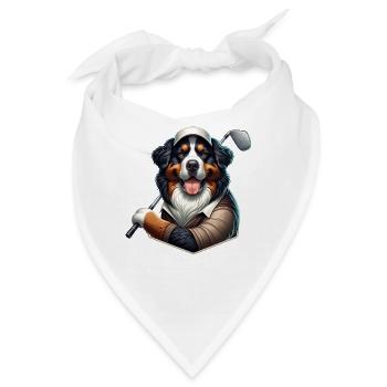 Lustiger Bernese Mountain Dog Golfer - Bandana - Weiß - Vorne