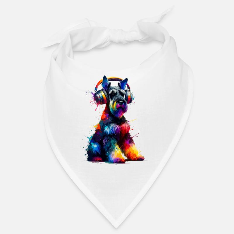 Casque Splash Art coloré Schnauzer géant Bandana