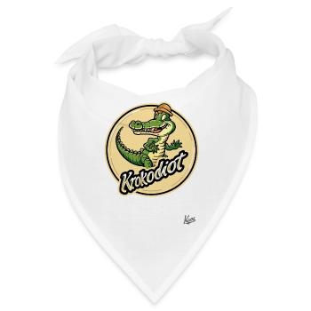 Lustiger Alligator: Kroko-Idiot - Bandana - Weiß - Vorne