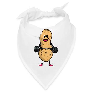 Erdnuss Hanteln Gewicht Bodybuilding - Bandana - Weiß - Vorne