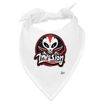 Alien-Invasion-Maskottchen - Bandana - Weiß - Vorne