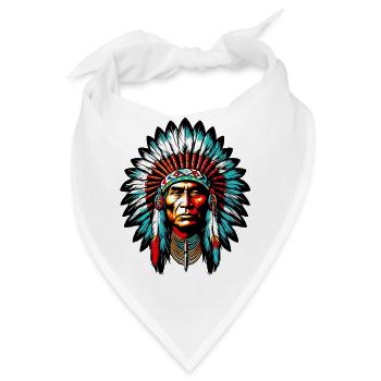 Amerikanischer Indianer Amerikanische Rote Haut - Bandana - Weiß - Vorne