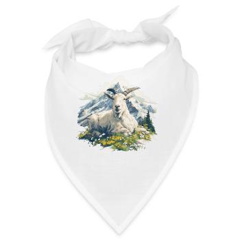 Alpine Goat Bergziegen Bergziege - Bandana - Weiß - Vorne
