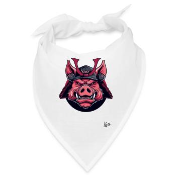 Shogun Samurai Schwein - Bandana - Weiß - Vorne