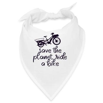 Save The Planet Frachtfahrrad Cargobike - Bandana - Weiß - Vorne