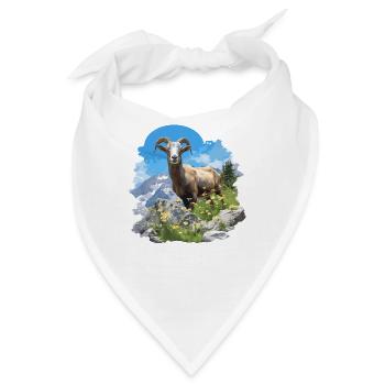Alpine Goat Bergziegen Bergziege - Bandana - Weiß - Vorne