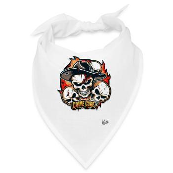 Crime Skulls Core, Krimi Totenköpfe Kern - Bandana - Weiß - Vorne
