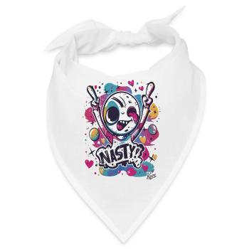 Super fieses mieses lustiges Graffiti-Männchen - Bandana - Weiß - Vorne