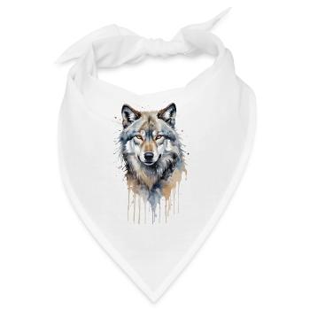Majestätischer grauer Wolf Aquarell - Bandana - Weiß - Vorne