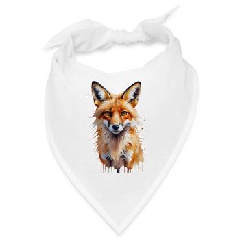 Verspieltes Fuchs Aquarell - Bandana - Weiß - Vorne
