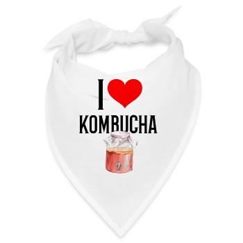 Ich liebe KOMBUCHA fermentierten Tee - Bandana - Weiß - Vorne