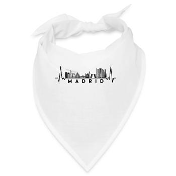 Herzschlag Skyline Spanien-Madrid - Bandana - Weiß - Vorne