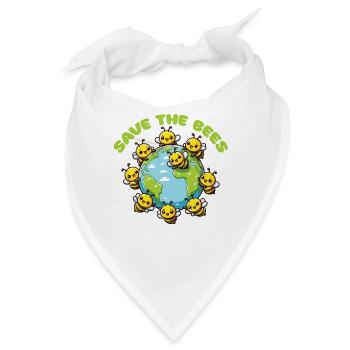Rettet die Erde Bienen leben hier Save The Bees - Bandana - Weiß - Vorne
