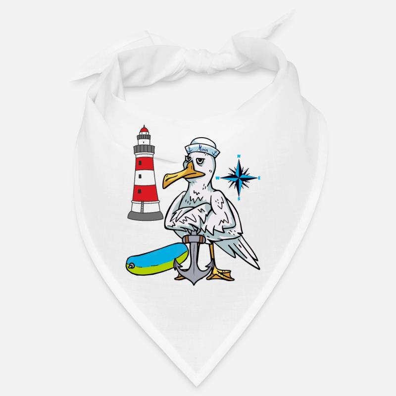 Möwe Möwen Leuchtturm Kompass Seefahrer Ahoi Bandana